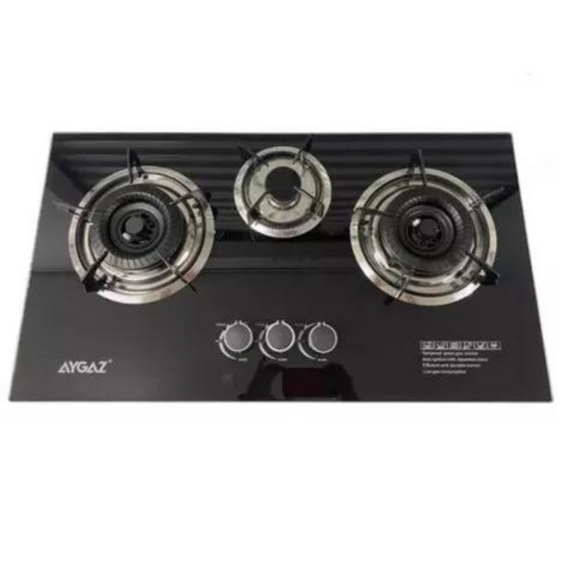 Cocina de Gas Vidrio Templado 3 Platos